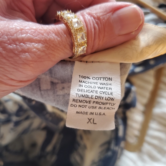 Blue and White Maxi Dress with Crisscross Back XL - Picture 5 of 5